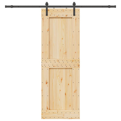 Sliding Door NARVIK Natural and Black 80 x 210 cm (213.5 cm)