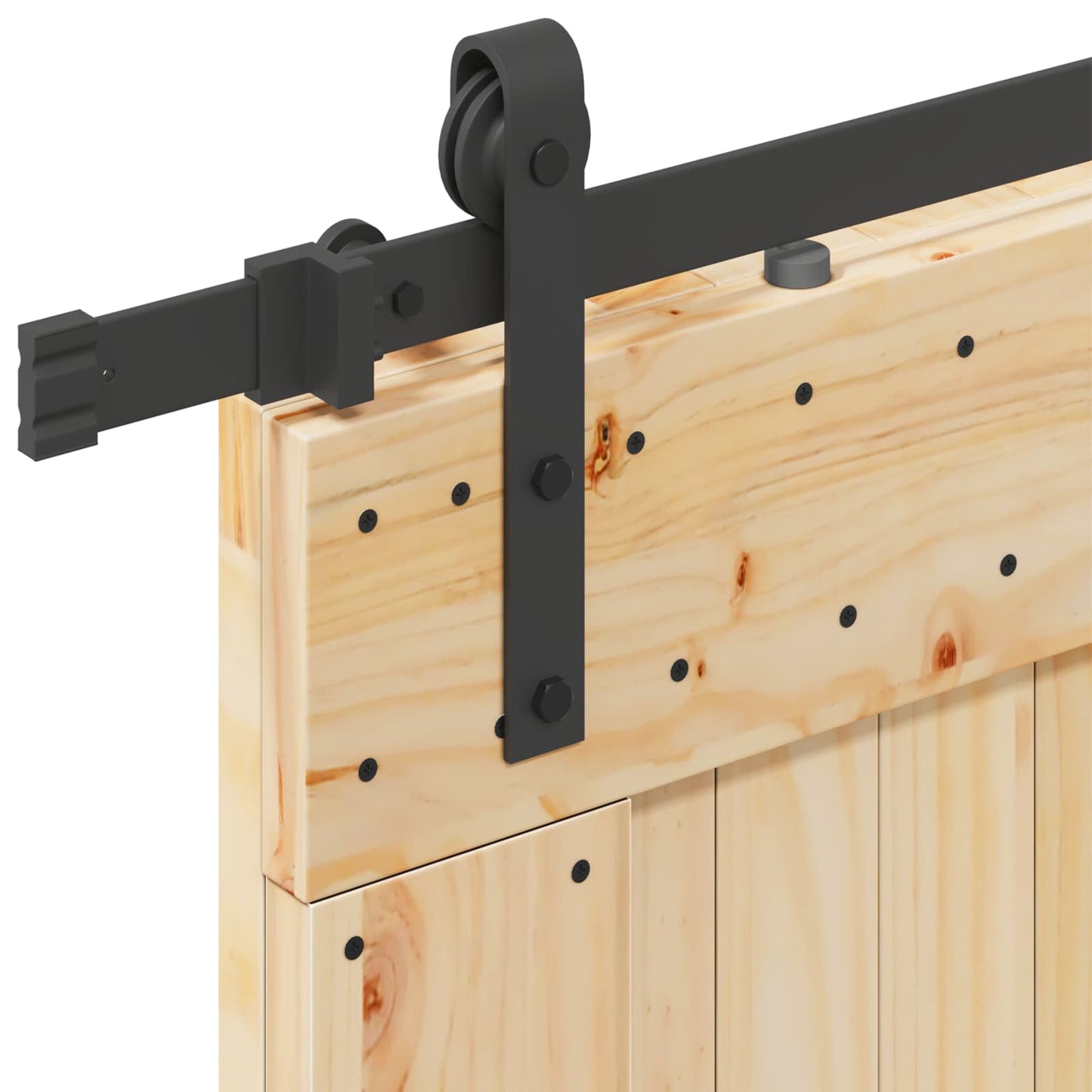 Sliding Door NARVIK Natural and Black 90 x 210 cm (213.5 cm)