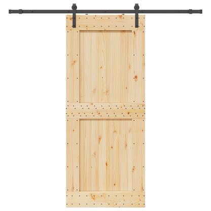 Sliding Door NARVIK Natural and Black 95 x 210 cm (213.5 cm)