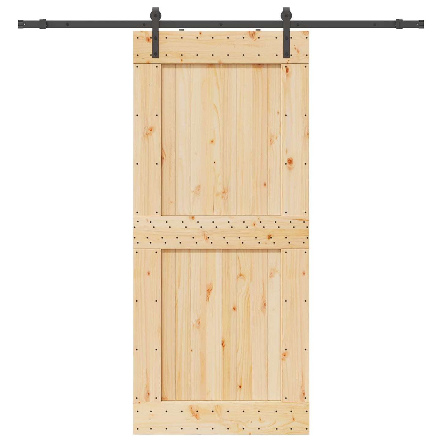 Sliding Door NARVIK Natural and Black 100 x 210 cm (213.5 cm)