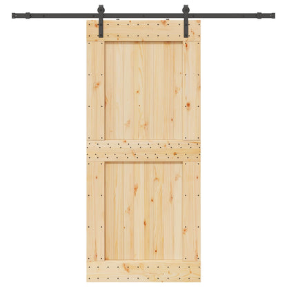 Sliding Door NARVIK Natural and Black 100 x 210 cm (213.5 cm)