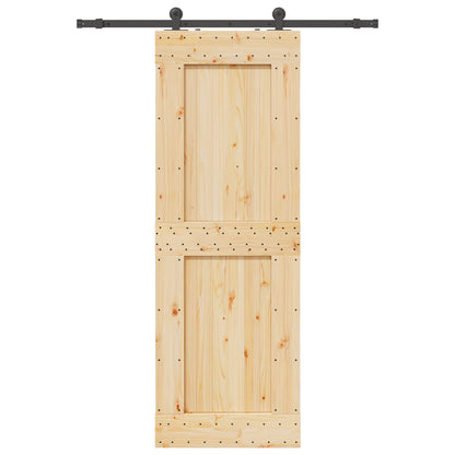 Sliding Door NARVIK Natural and Black 80 x 210 cm (152.5 cm)