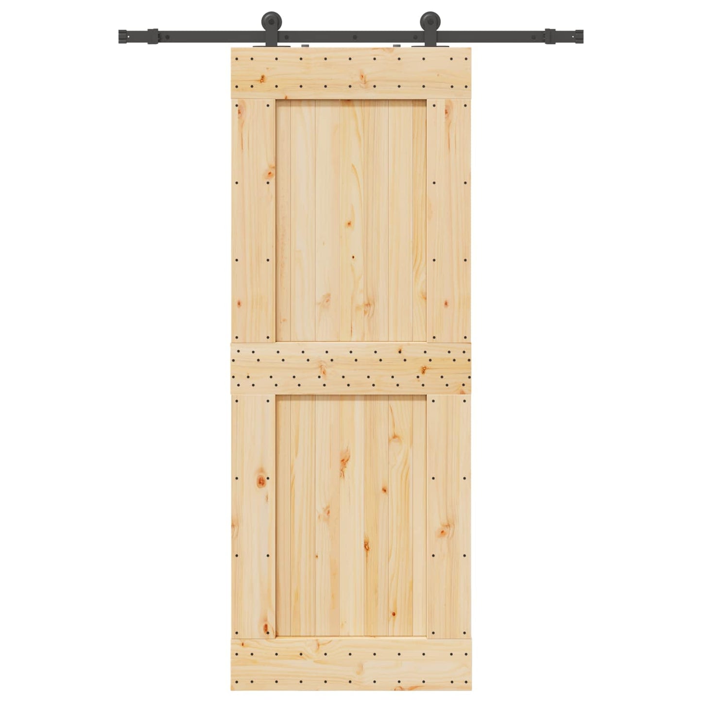 Sliding Door NARVIK Natural and Black 85 x 210 cm (152.5 cm)