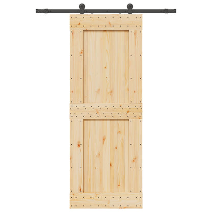 Sliding Door NARVIK Natural and Black 85 x 210 cm (152.5 cm)