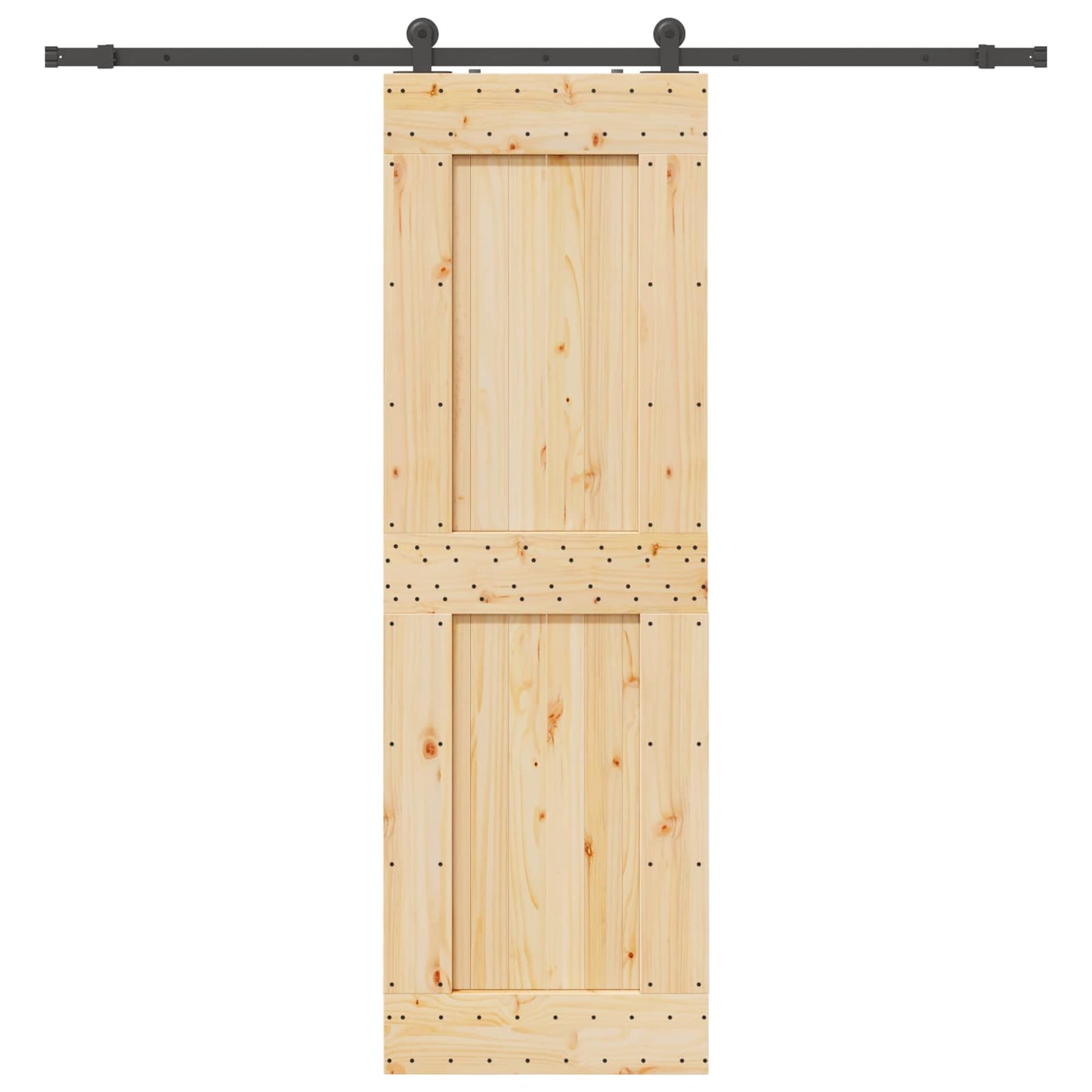 Sliding Door NARVIK Natural and Black 70 x 210 cm (213.5 cm)