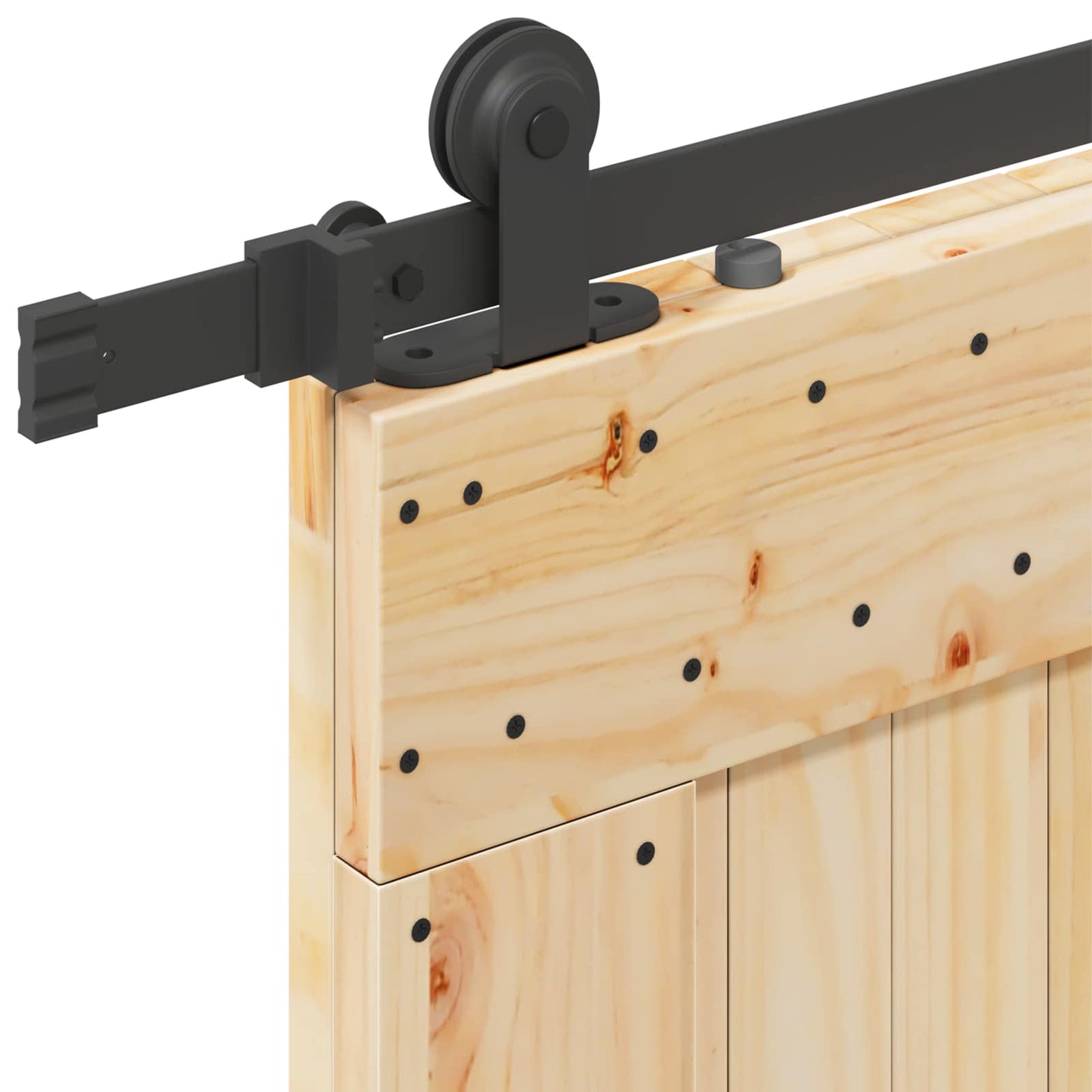 Sliding Door NARVIK Natural and Black 80 x 210 cm (213.5 cm)