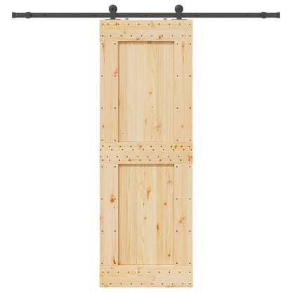 Sliding Door NARVIK Natural and Black 80 x 210 cm (213.5 cm)