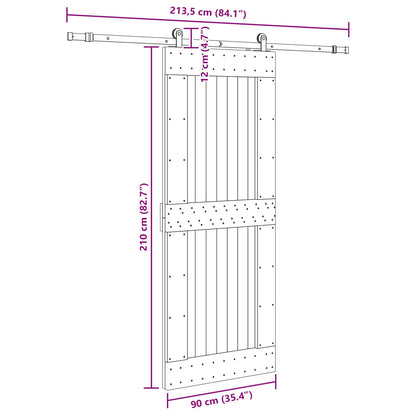 Sliding Door NARVIK Natural and Black