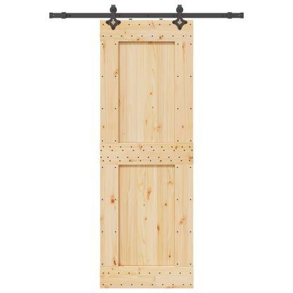 Sliding Door NARVIK Natural and Black 80 x 210 cm (152.5 cm)
