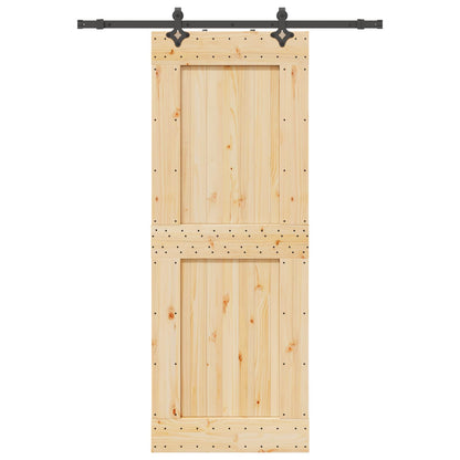 Sliding Door NARVIK Natural and Black 85 x 210 cm (152.5 cm)