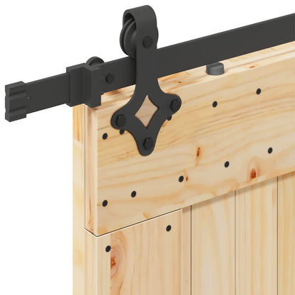 Sliding Door NARVIK Natural and Black 85 x 210 cm (213.5 cm)