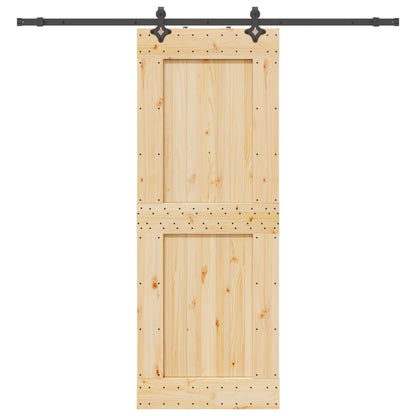 Sliding Door NARVIK Natural and Black 85 x 210 cm (213.5 cm)