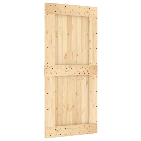 Sliding Door NARVIK Natural and Black 95 x 210 cm (213.5 cm)