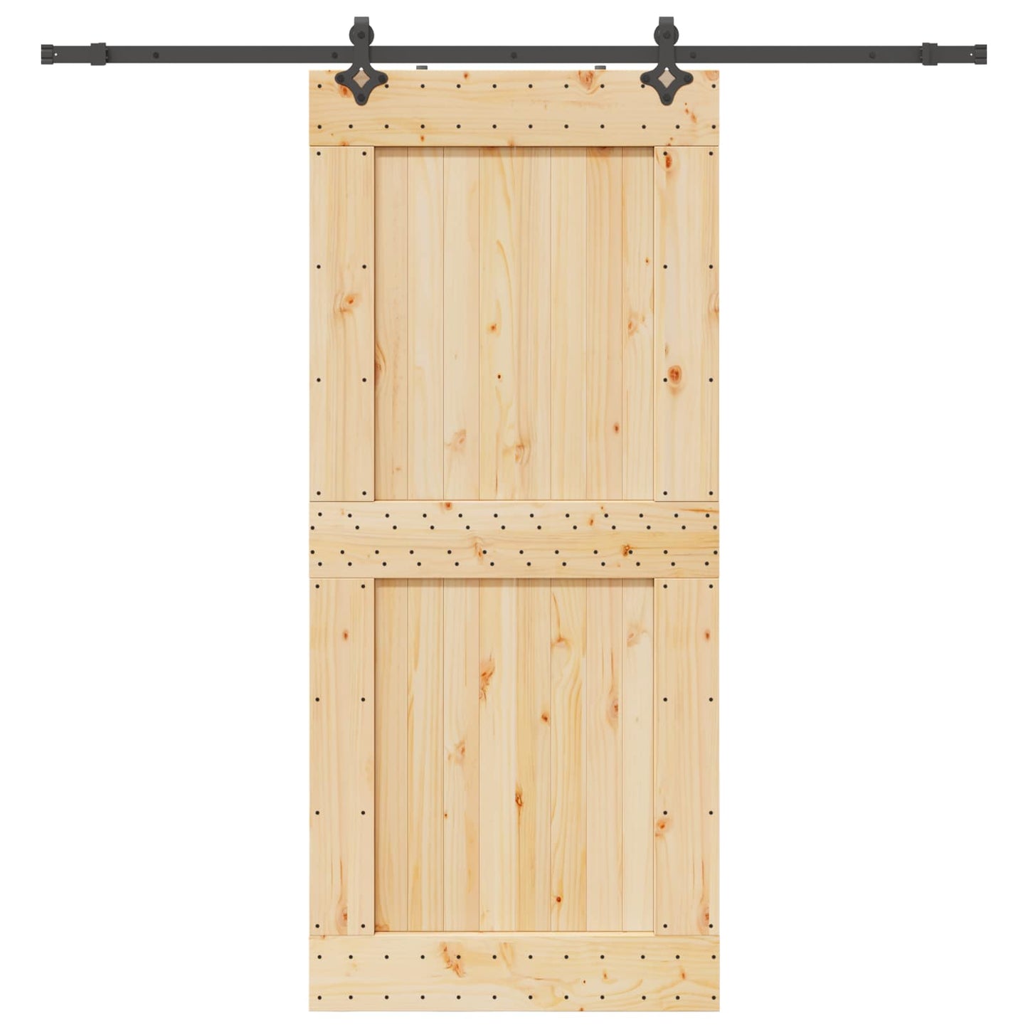 Sliding Door NARVIK Natural and Black 100 x 210 cm (213.5 cm)