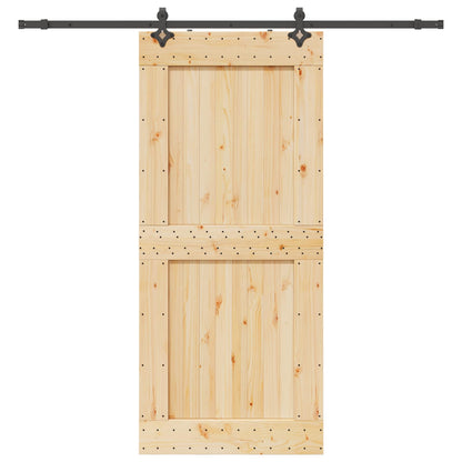 Sliding Door NARVIK Natural and Black 100 x 210 cm (213.5 cm)