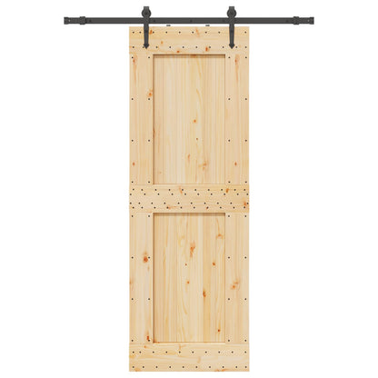 Sliding Door NARVIK Natural and Black 80 x 210 cm (152.5 cm)