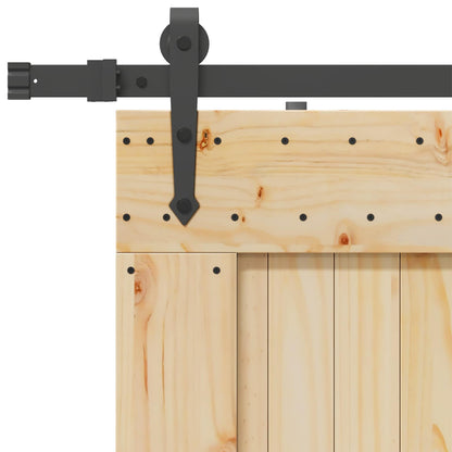 Sliding Door NARVIK Natural and Black 85 x 210 cm (152.5 cm)