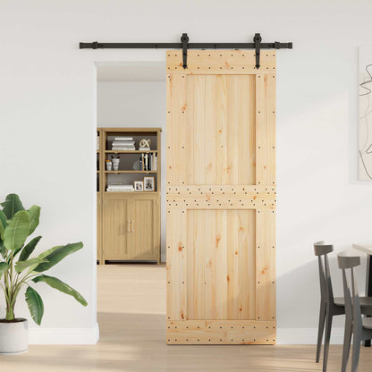 Sliding Door NARVIK Natural and Black 85 x 210 cm (152.5 cm)