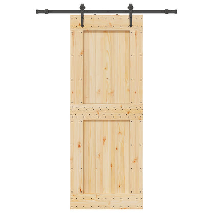Sliding Door NARVIK Natural and Black 85 x 210 cm (152.5 cm)