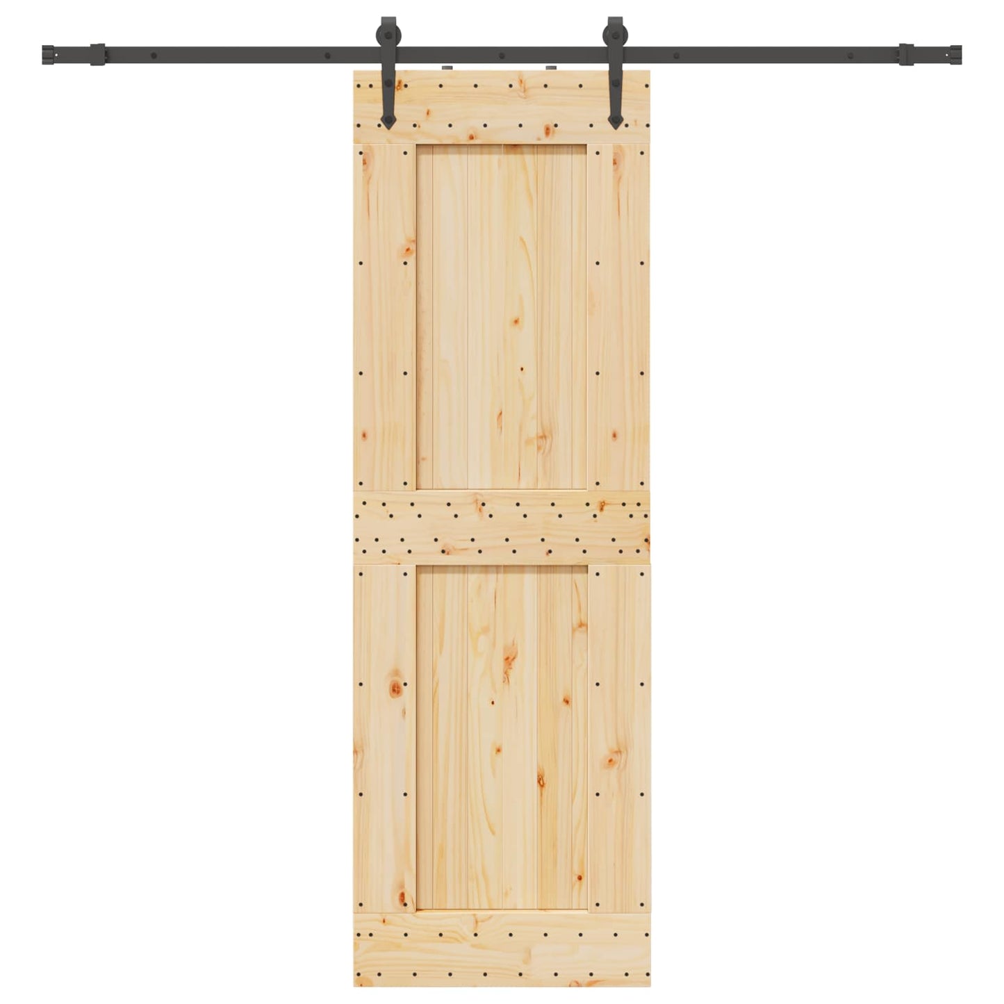 Sliding Door NARVIK Natural and Black 70 x 210 cm (213.5 cm)