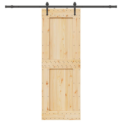 Sliding Door NARVIK Natural and Black 80 x 210 cm (213.5 cm)