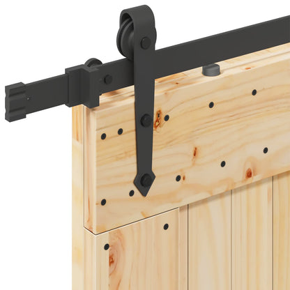 Sliding Door NARVIK Natural and Black 85 x 210 cm (213.5 cm)
