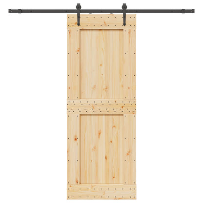 Sliding Door NARVIK Natural and Black 85 x 210 cm (213.5 cm)