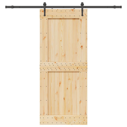 Sliding Door NARVIK Natural and Black 95 x 210 cm (213.5 cm)