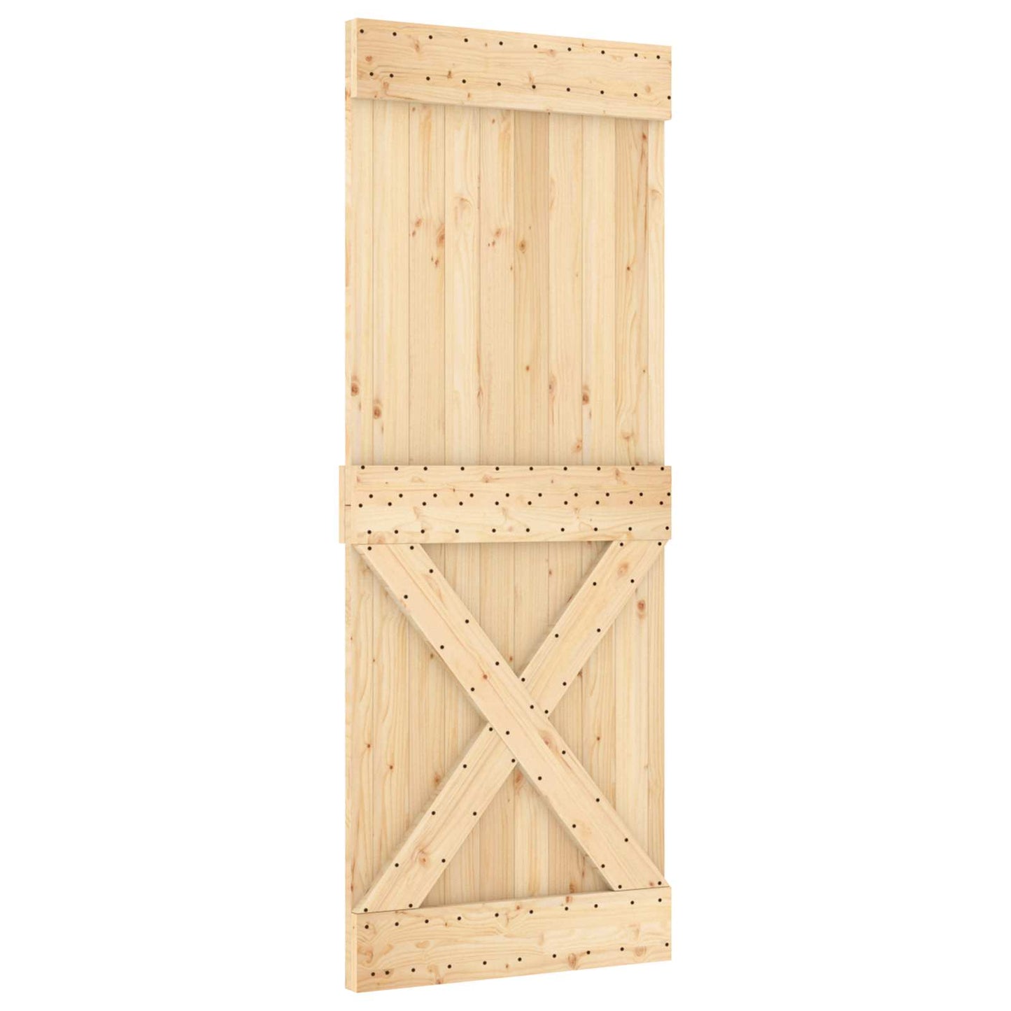 Sliding Door NARVIK Natural and Black 80 x 210 cm (152.5 cm)