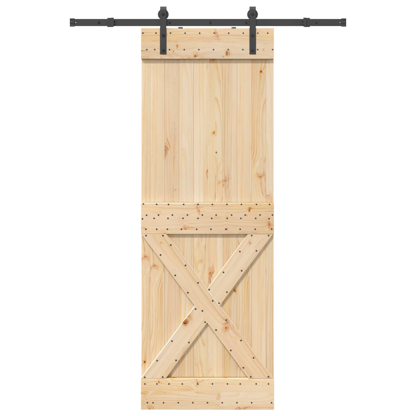 Sliding Door NARVIK Natural and Black 80 x 210 cm (152.5 cm)