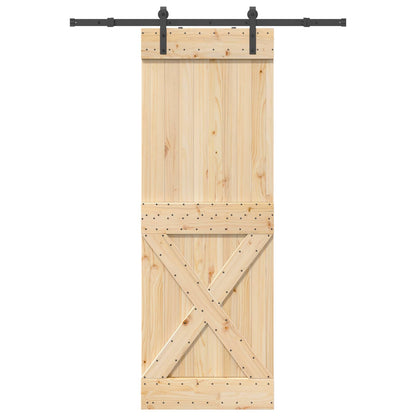 Sliding Door NARVIK Natural and Black 80 x 210 cm (152.5 cm)