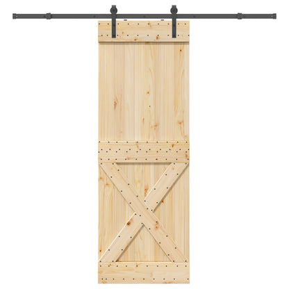 Sliding Door NARVIK Natural and Black 80 x 210 cm (213.5 cm)