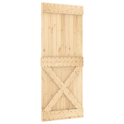 Sliding Door NARVIK Natural and Black 85 x 210 cm (213.5 cm)