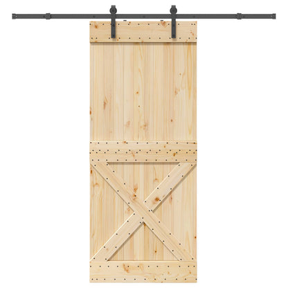 Sliding Door NARVIK Natural and Black 90 x 210 cm (213.5 cm)