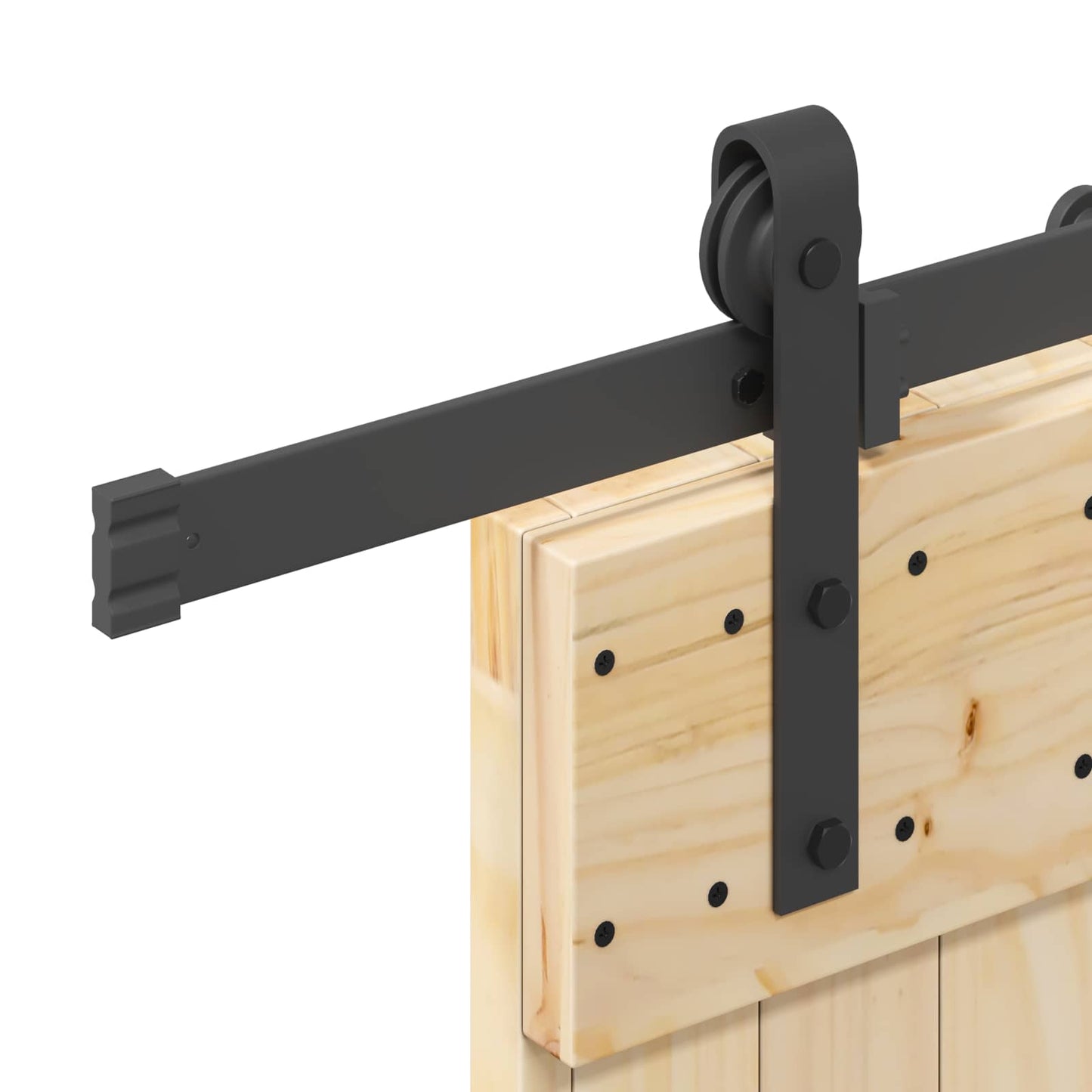 Sliding Door NARVIK Natural and Black 100 x 210 cm (213.5 cm)