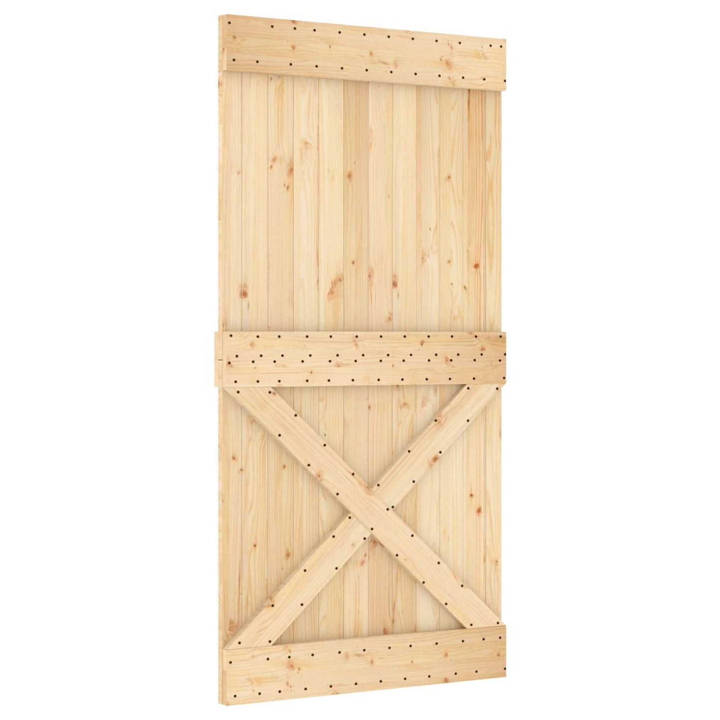 Sliding Door NARVIK Natural and Black 100 x 210 cm (213.5 cm)