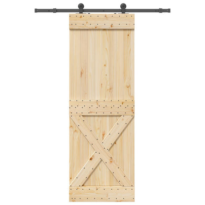 Sliding Door NARVIK Natural and Black 80 x 210 cm (152.5 cm)