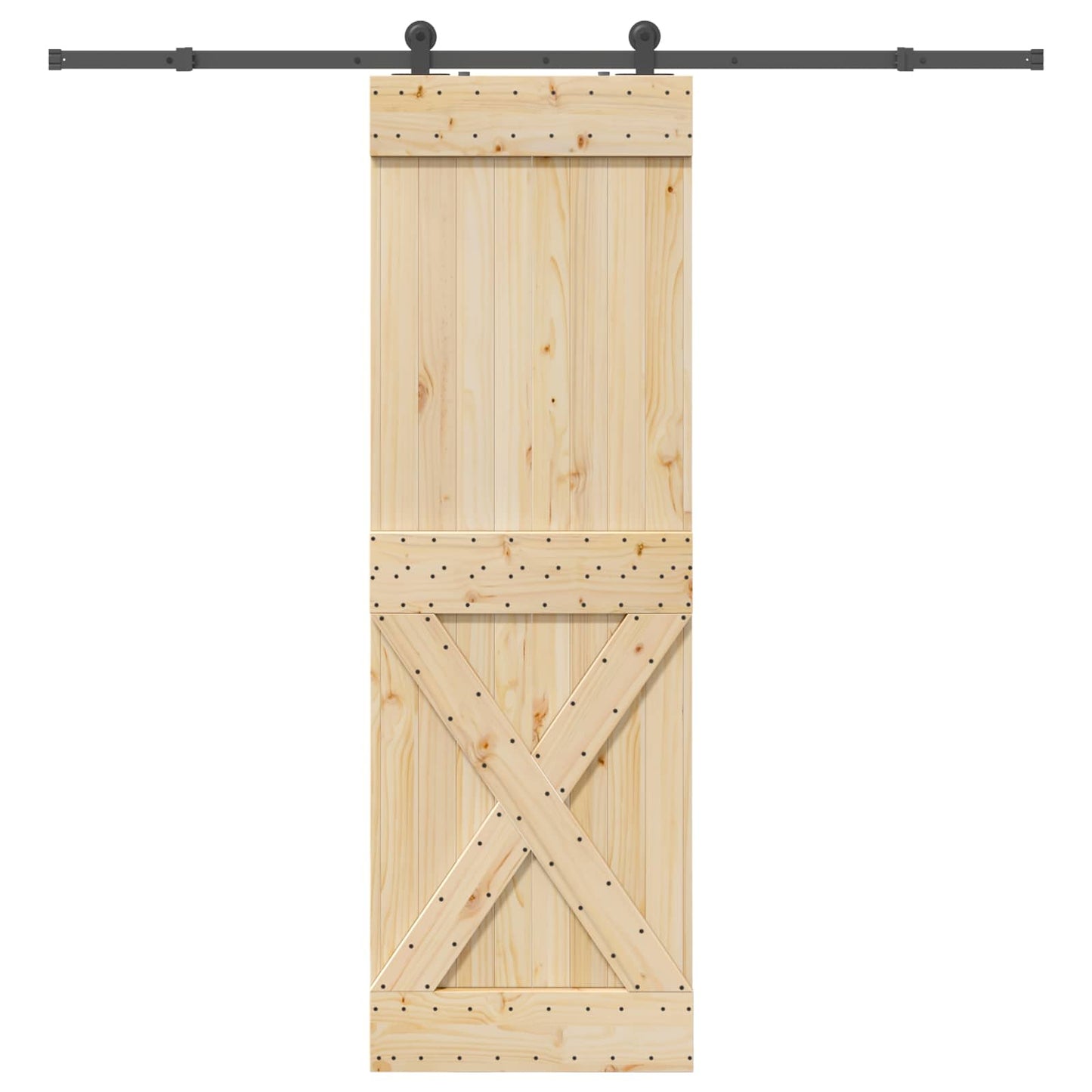 Sliding Door NARVIK Natural and Black 70 x 210 cm (213.5 cm)