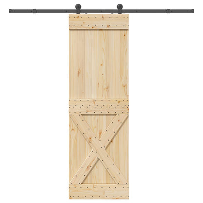 Sliding Door NARVIK Natural and Black 70 x 210 cm (213.5 cm)