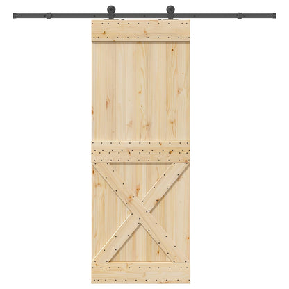 Sliding Door NARVIK Natural and Black 85 x 210 cm (213.5 cm)