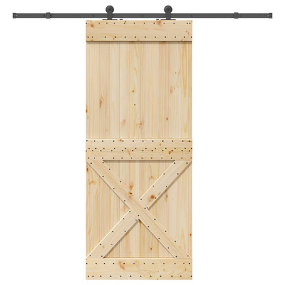 Sliding Door NARVIK Natural and Black 95 x 210 cm (213.5 cm)