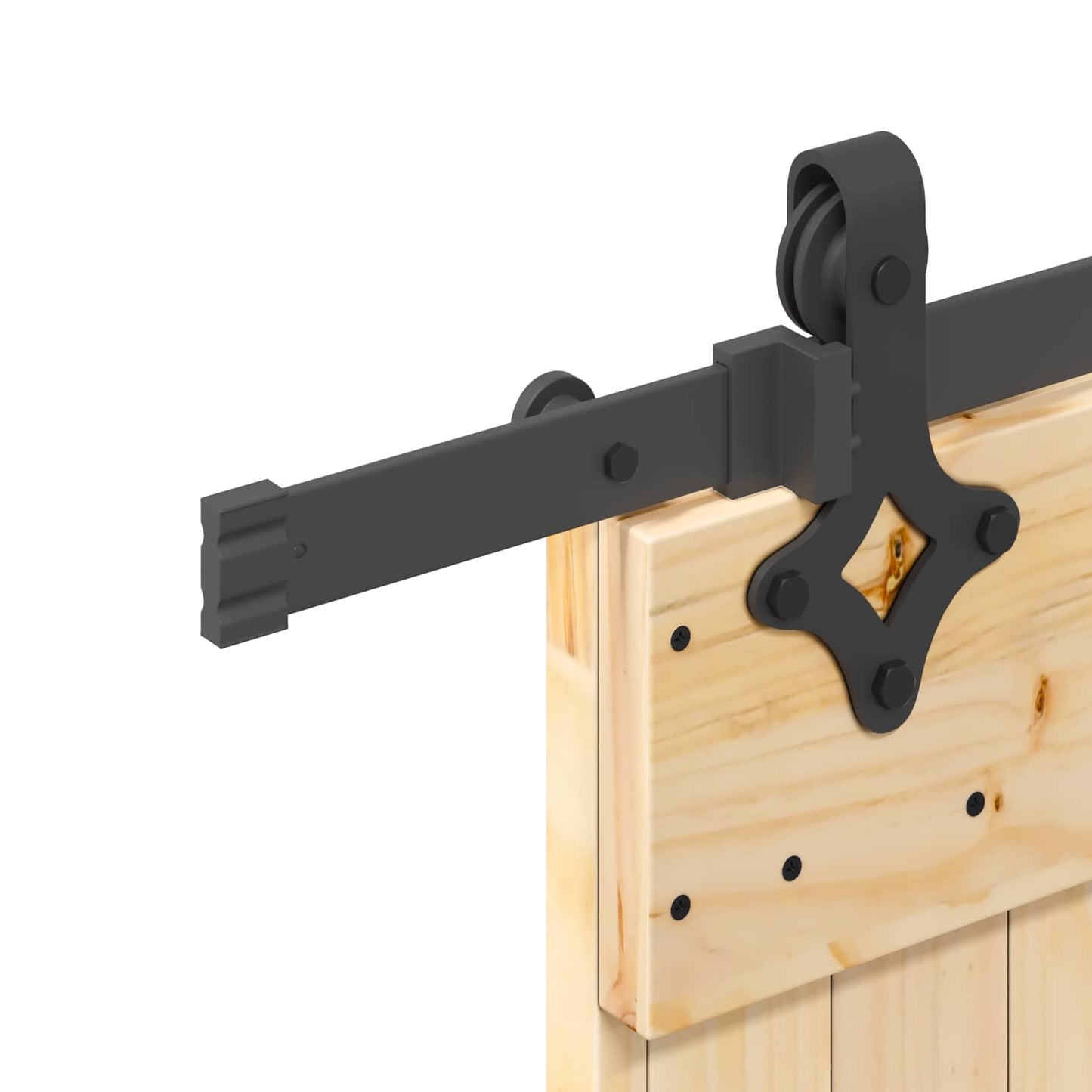 Sliding Door NARVIK Natural and Black 80 x 210 cm (152.5 cm)