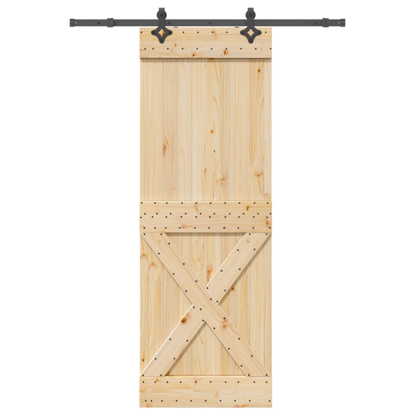 Sliding Door NARVIK Natural and Black 80 x 210 cm (152.5 cm)