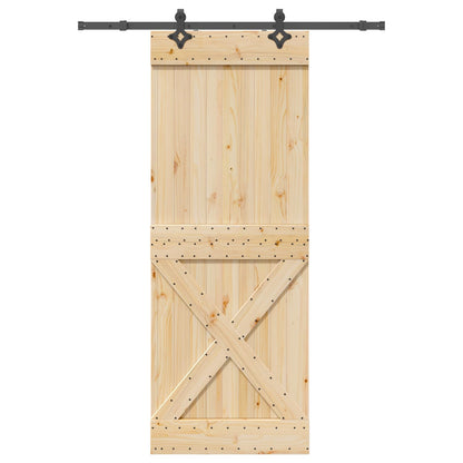 Sliding Door NARVIK Natural and Black 85 x 210 cm (152.5 cm)