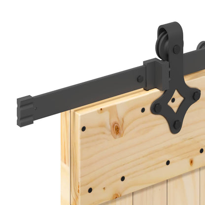 Sliding Door NARVIK Natural and Black 90 x 210 cm (213.5 cm)