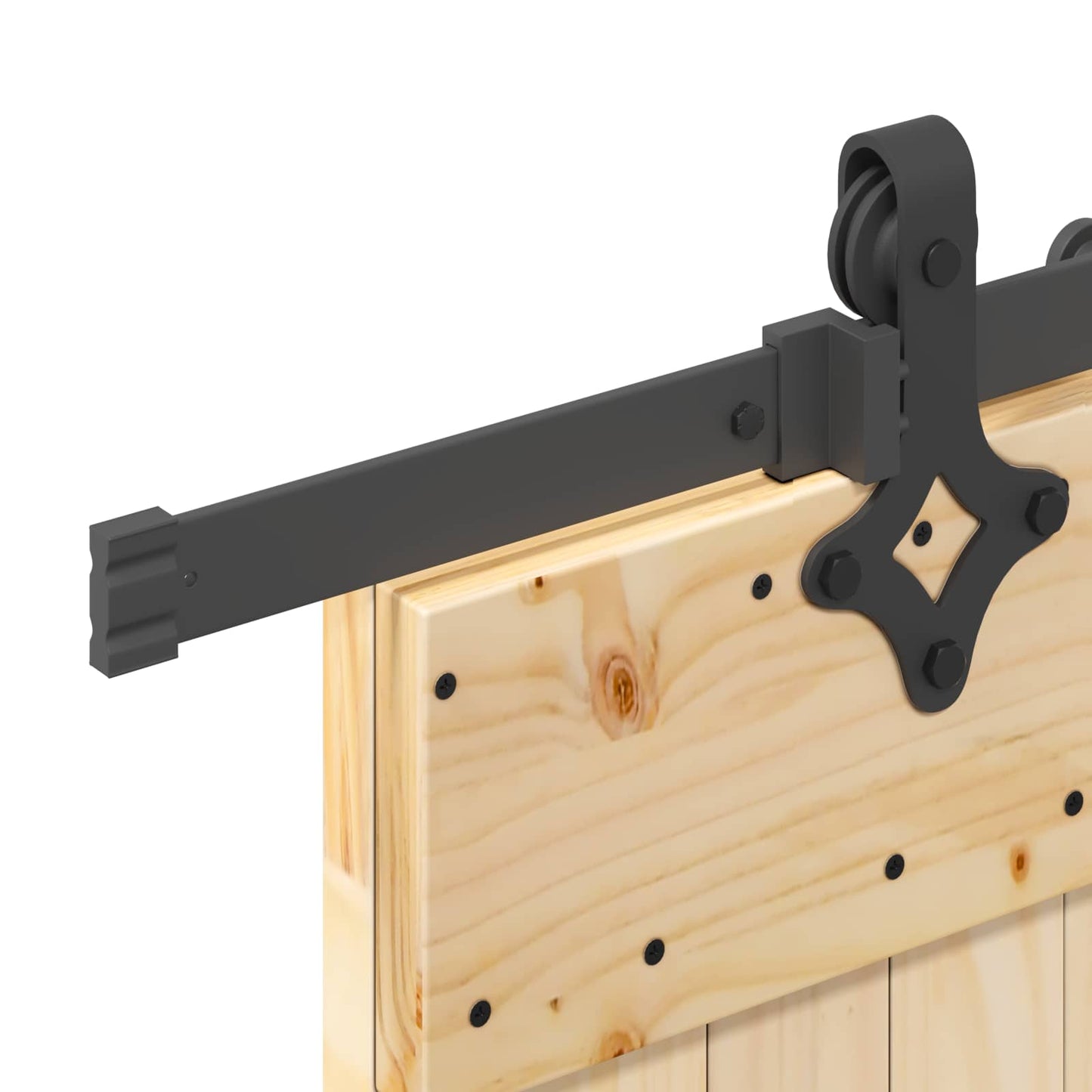 Sliding Door NARVIK Natural and Black 100 x 210 cm (213.5 cm)