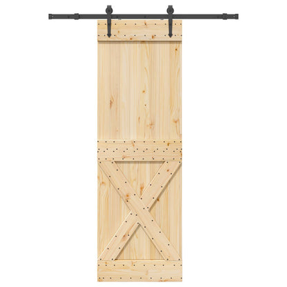 Sliding Door NARVIK Natural and Black 70 x 210 cm (152.5 cm)