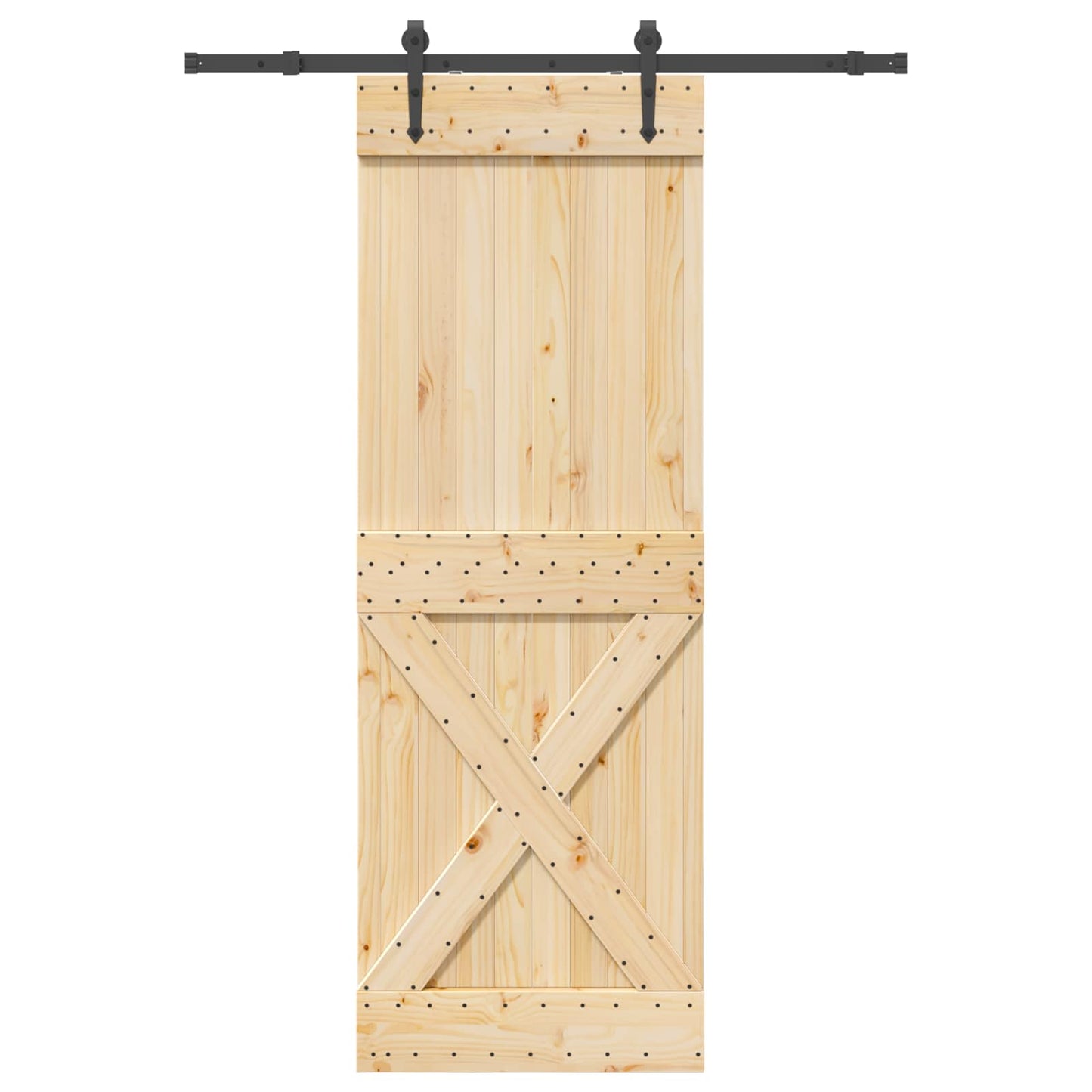 Sliding Door NARVIK Natural and Black 80 x 210 cm (152.5 cm)