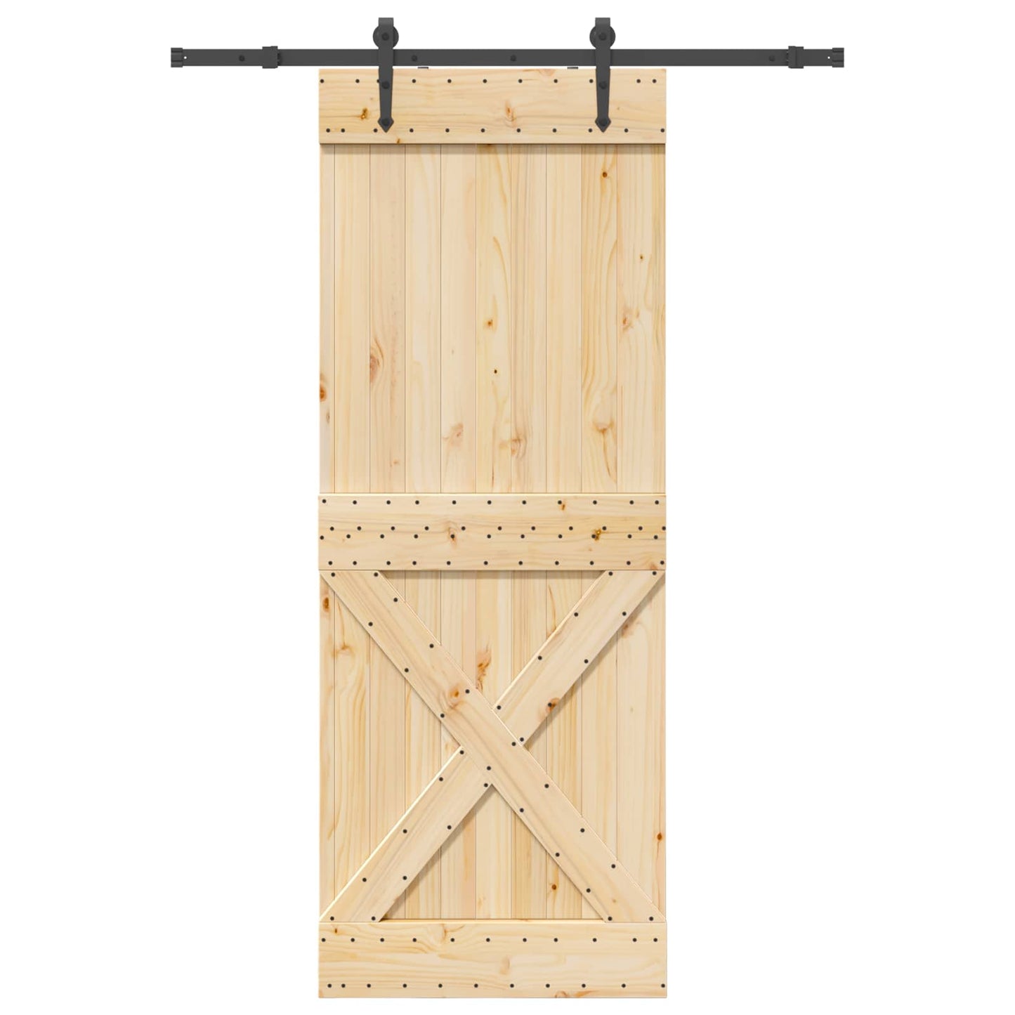 Sliding Door NARVIK Natural and Black 85 x 210 cm (152.5 cm)
