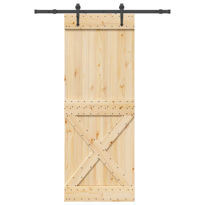 Sliding Door NARVIK Natural and Black 85 x 210 cm (152.5 cm)